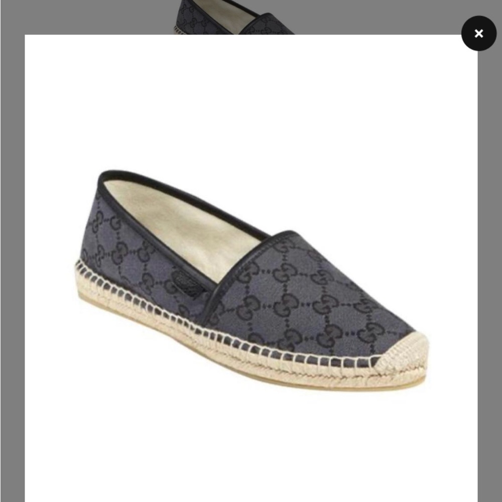 Authentic Gucci Canvas Espadrille Flats Size 35 - Picture 11 of 12